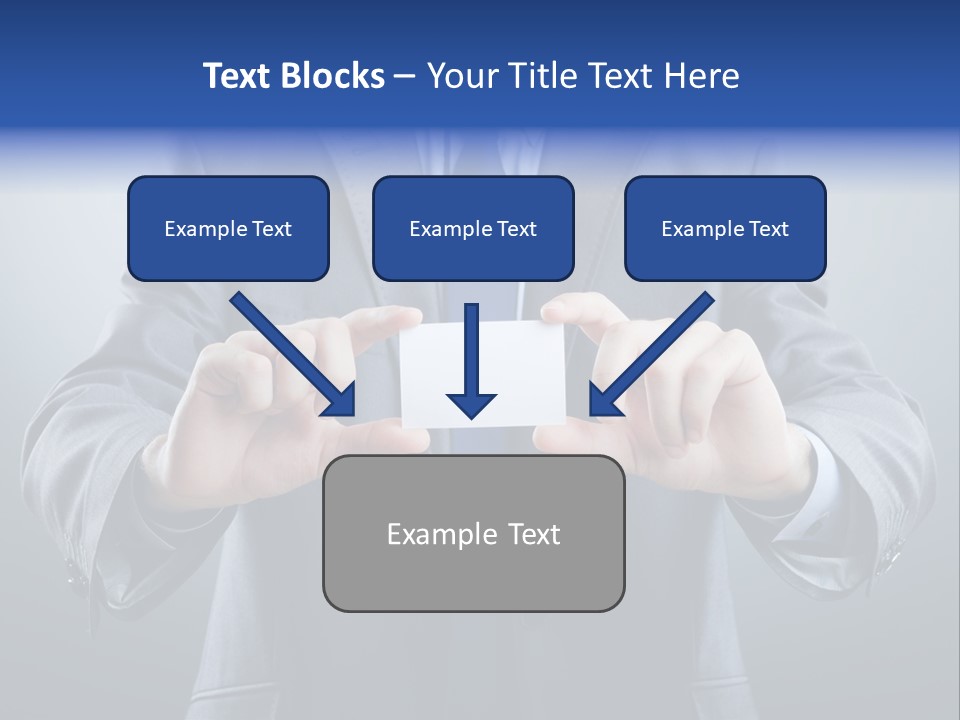 A Man In A Suit Holding A Business Card PowerPoint Template