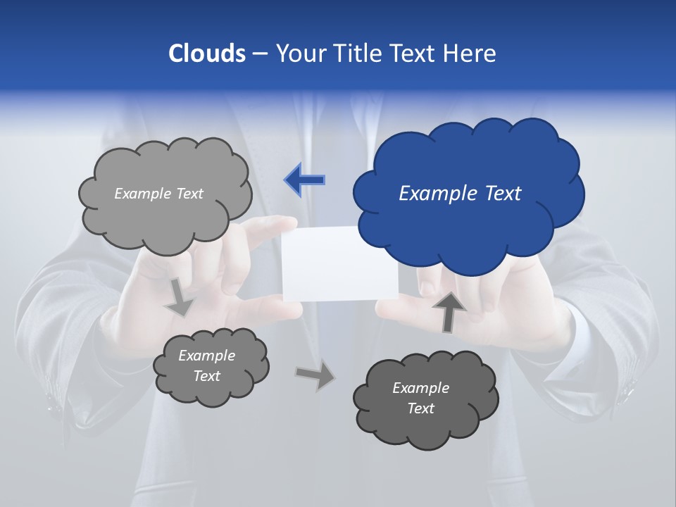 A Man In A Suit Holding A Business Card PowerPoint Template