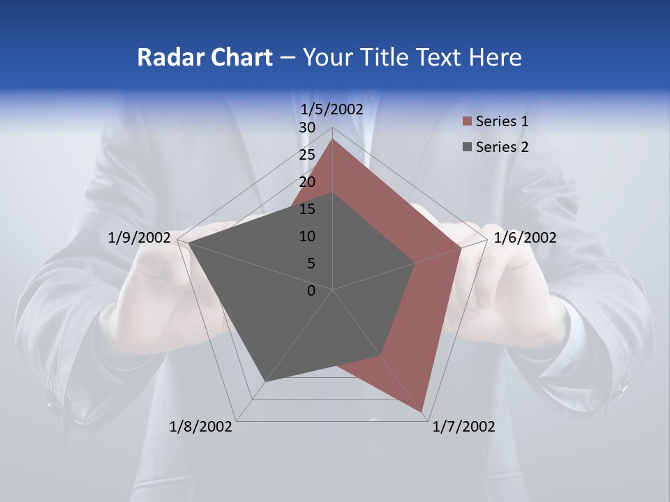 A Man In A Suit Holding A Business Card PowerPoint Template