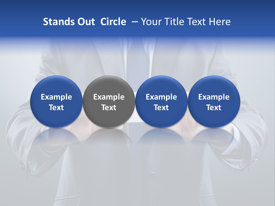 A Man In A Suit Holding A Business Card PowerPoint Template