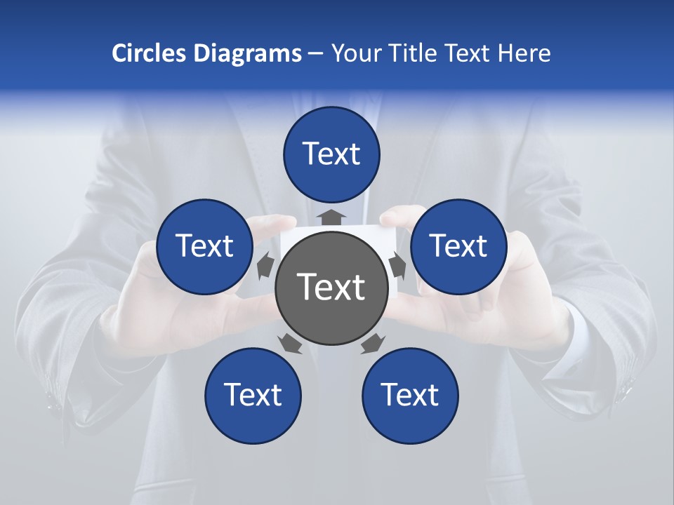 A Man In A Suit Holding A Business Card PowerPoint Template