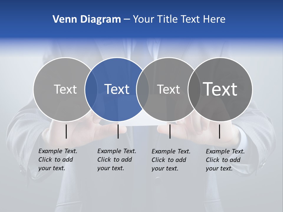 A Man In A Suit Holding A Business Card PowerPoint Template