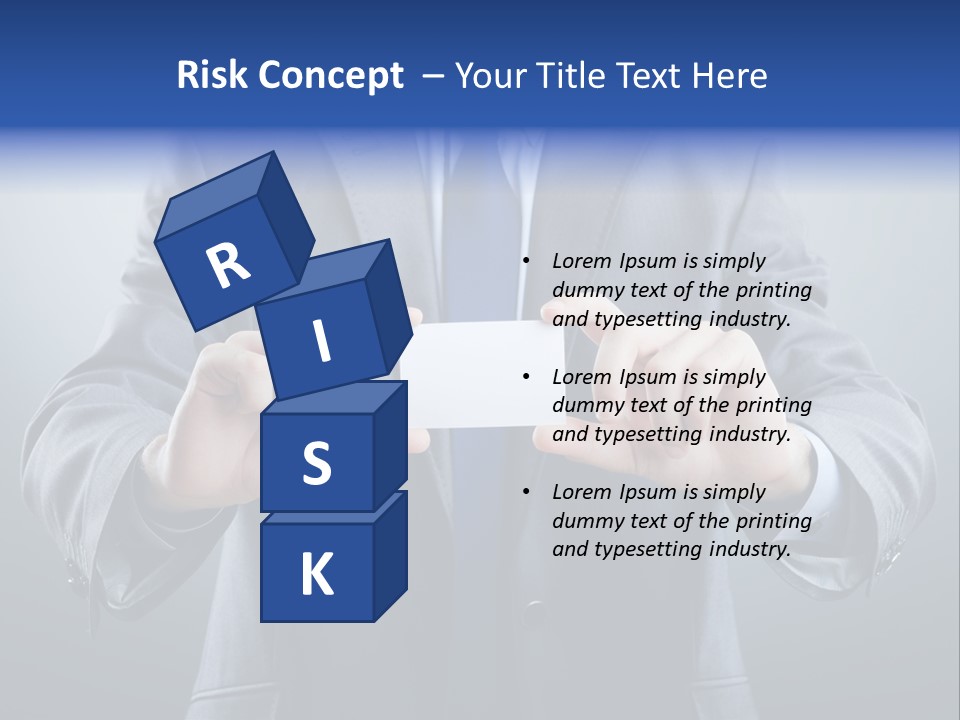 A Man In A Suit Holding A Business Card PowerPoint Template