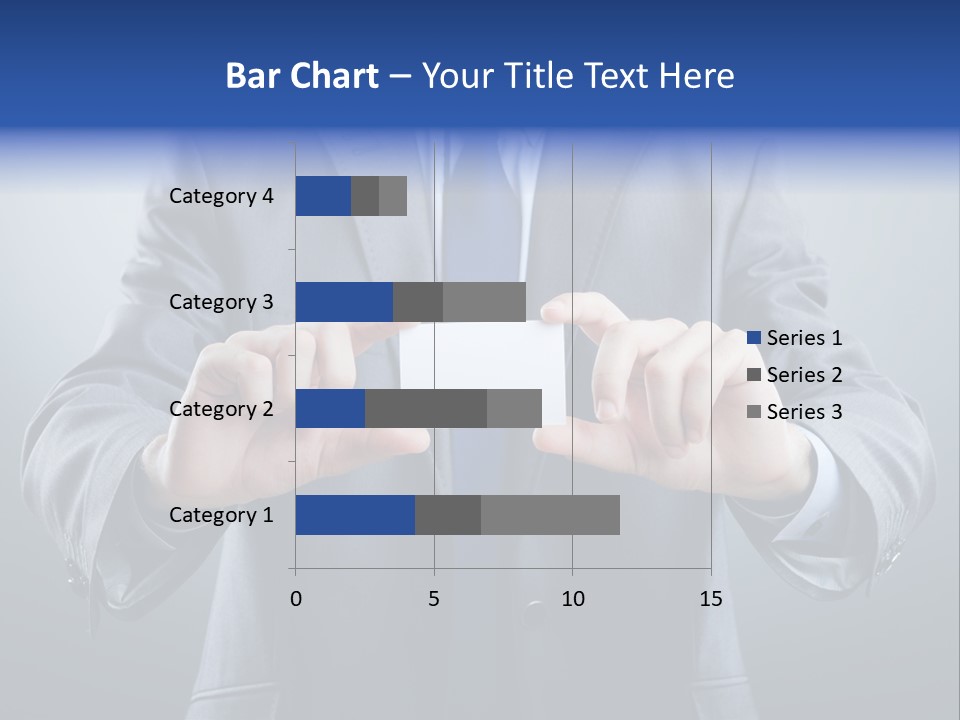 A Man In A Suit Holding A Business Card PowerPoint Template