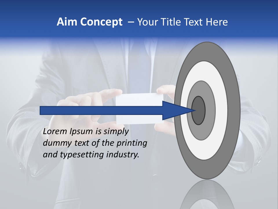 A Man In A Suit Holding A Business Card PowerPoint Template