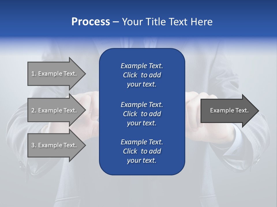 A Man In A Suit Holding A Business Card PowerPoint Template