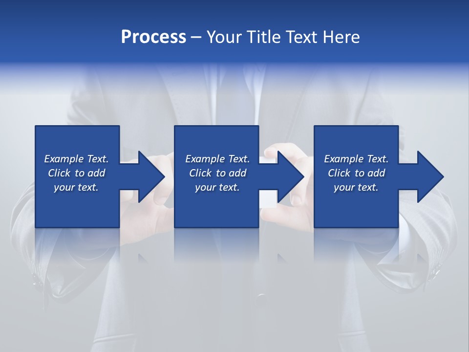 A Man In A Suit Holding A Business Card PowerPoint Template