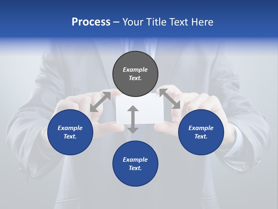 A Man In A Suit Holding A Business Card PowerPoint Template