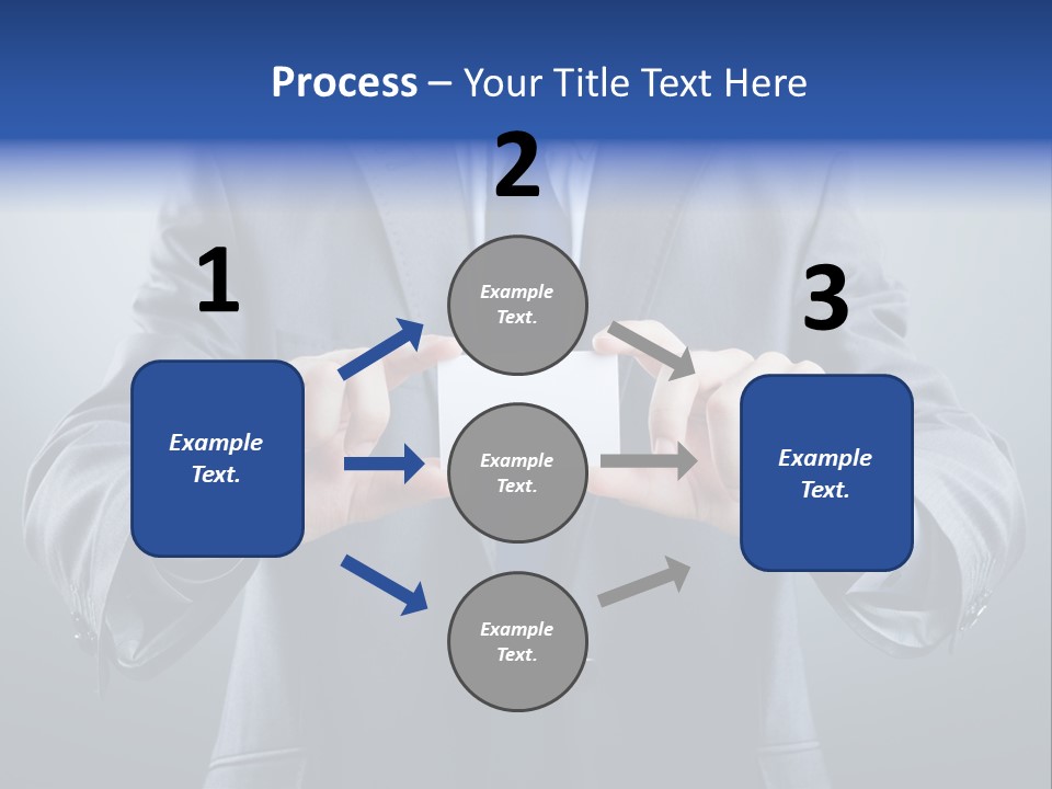 A Man In A Suit Holding A Business Card PowerPoint Template