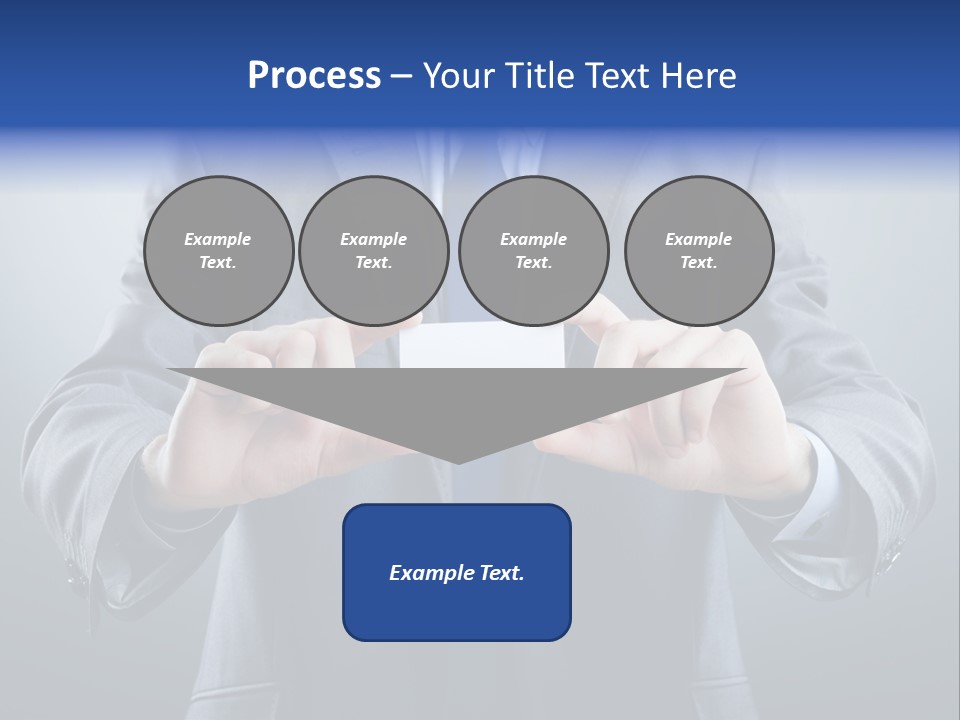 A Man In A Suit Holding A Business Card PowerPoint Template