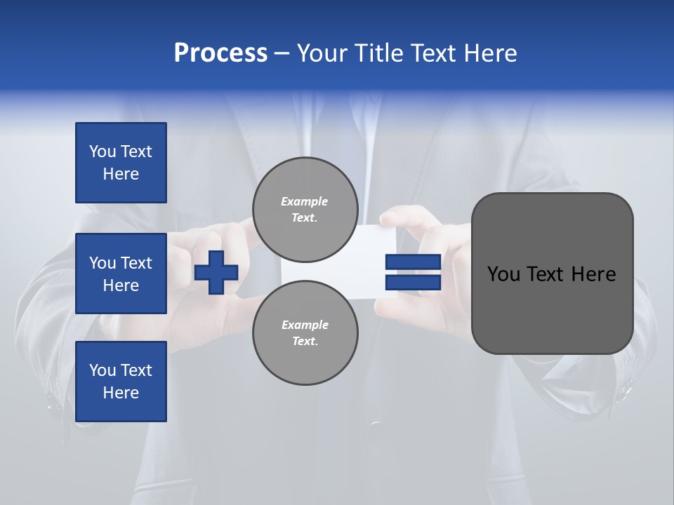 A Man In A Suit Holding A Business Card PowerPoint Template