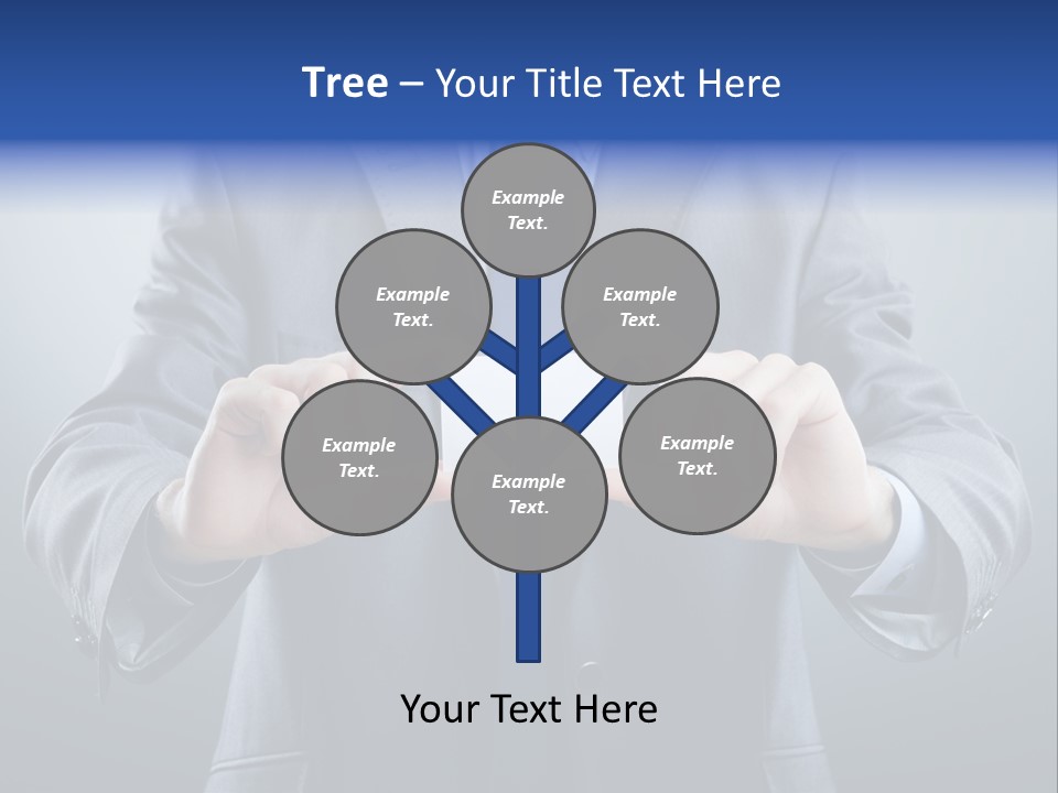 A Man In A Suit Holding A Business Card PowerPoint Template