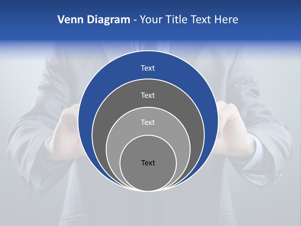 A Man In A Suit Holding A Business Card PowerPoint Template