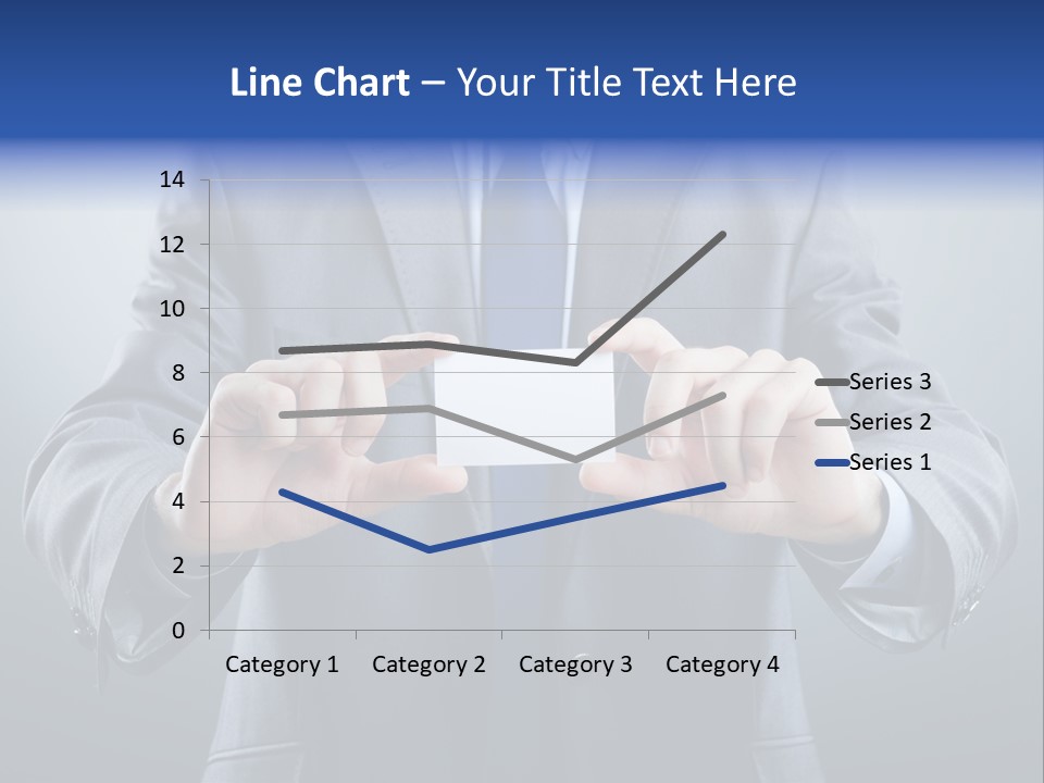 A Man In A Suit Holding A Business Card PowerPoint Template