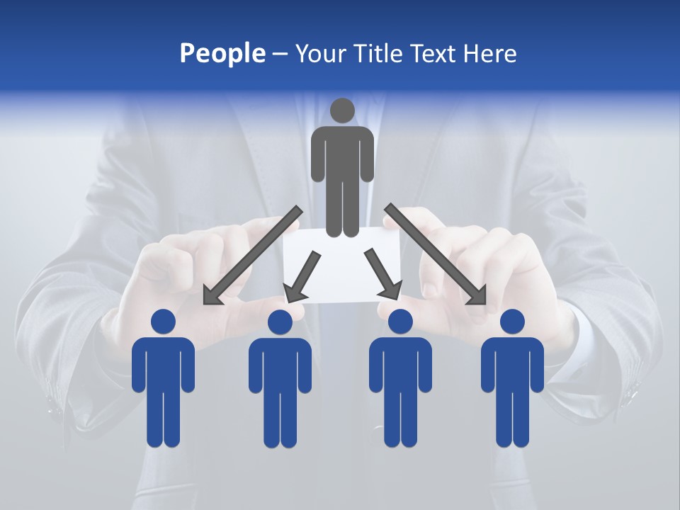 A Man In A Suit Holding A Business Card PowerPoint Template