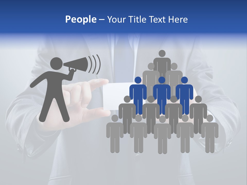 A Man In A Suit Holding A Business Card PowerPoint Template