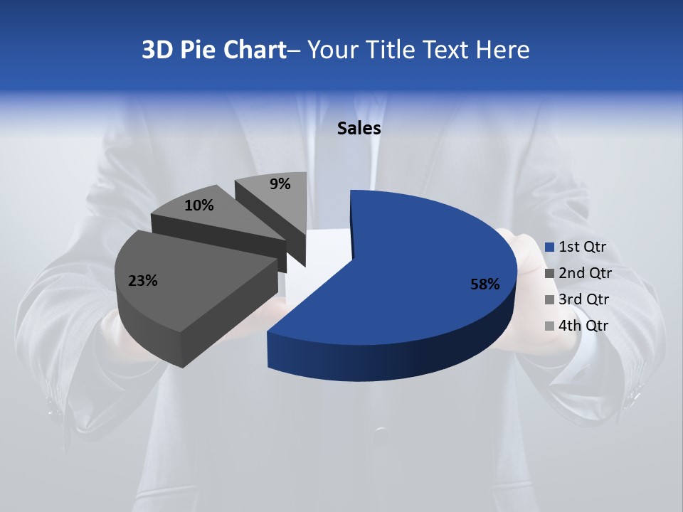 A Man In A Suit Holding A Business Card PowerPoint Template