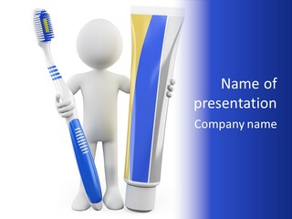 Toothbrush Grey Man PowerPoint Template