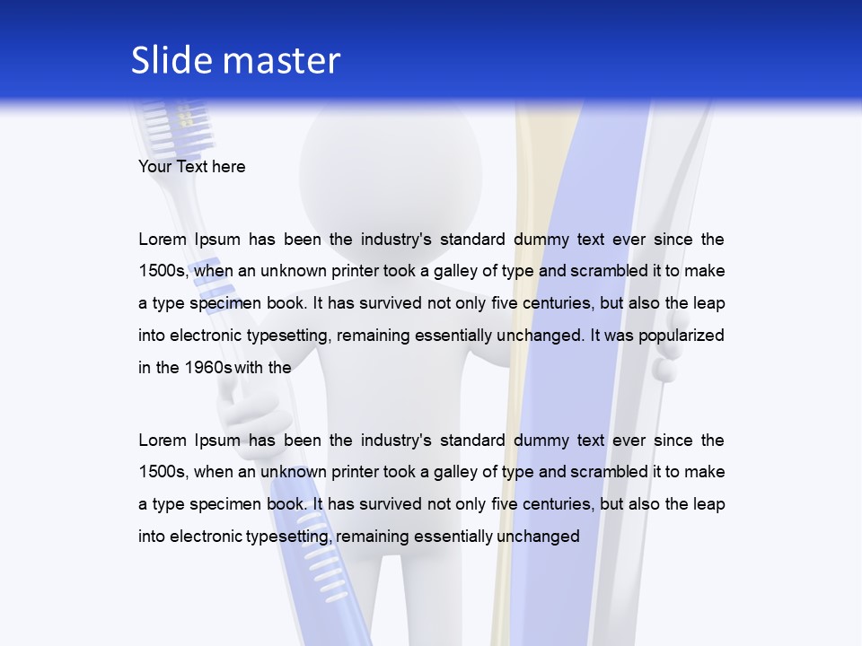 Toothbrush Grey Man PowerPoint Template