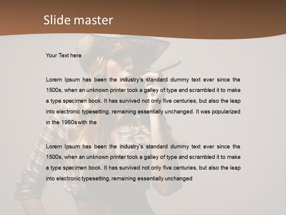 Curling Glamour Young PowerPoint Template