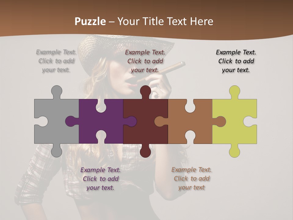 Curling Glamour Young PowerPoint Template