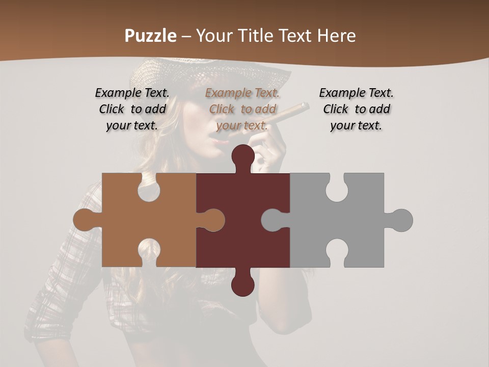 Curling Glamour Young PowerPoint Template