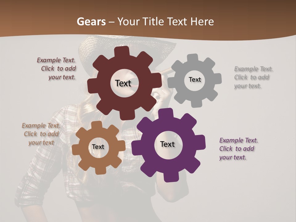 Curling Glamour Young PowerPoint Template