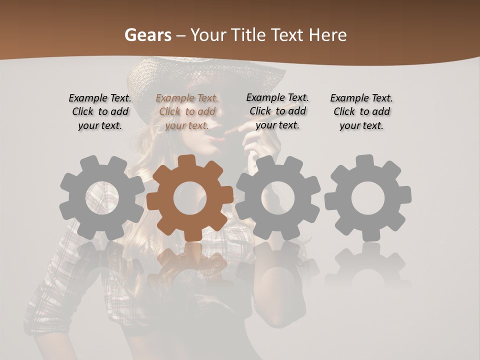 Curling Glamour Young PowerPoint Template