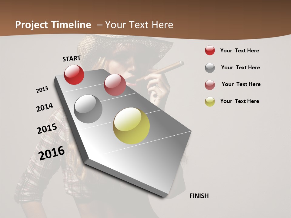 Curling Glamour Young PowerPoint Template