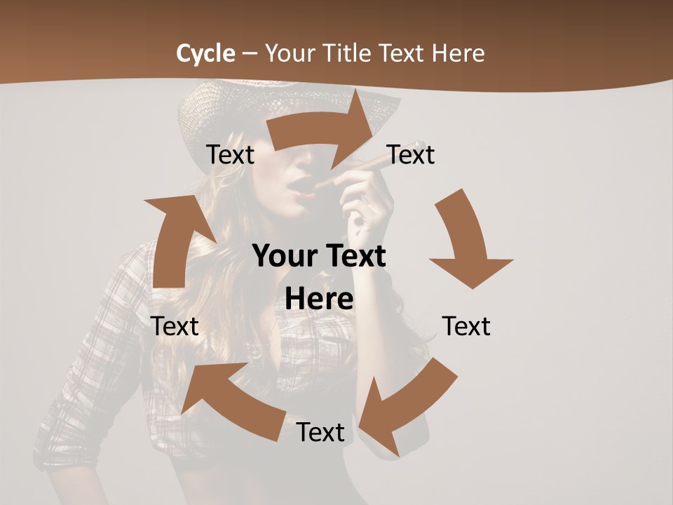 Curling Glamour Young PowerPoint Template