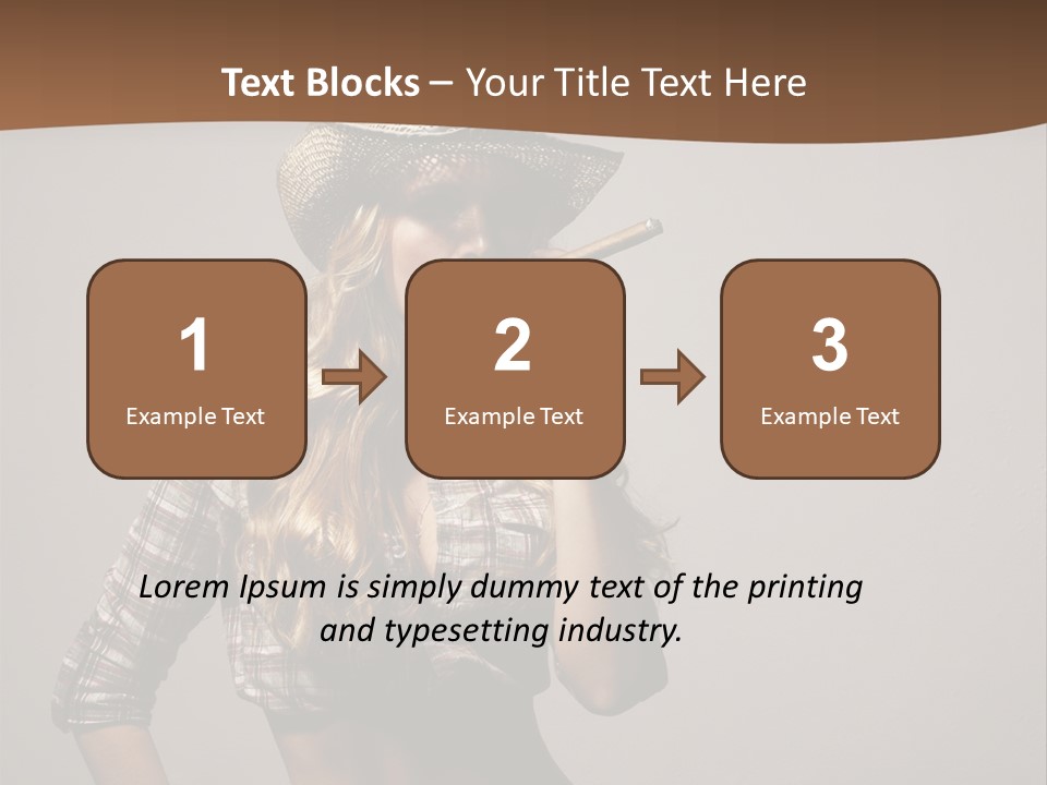 Curling Glamour Young PowerPoint Template