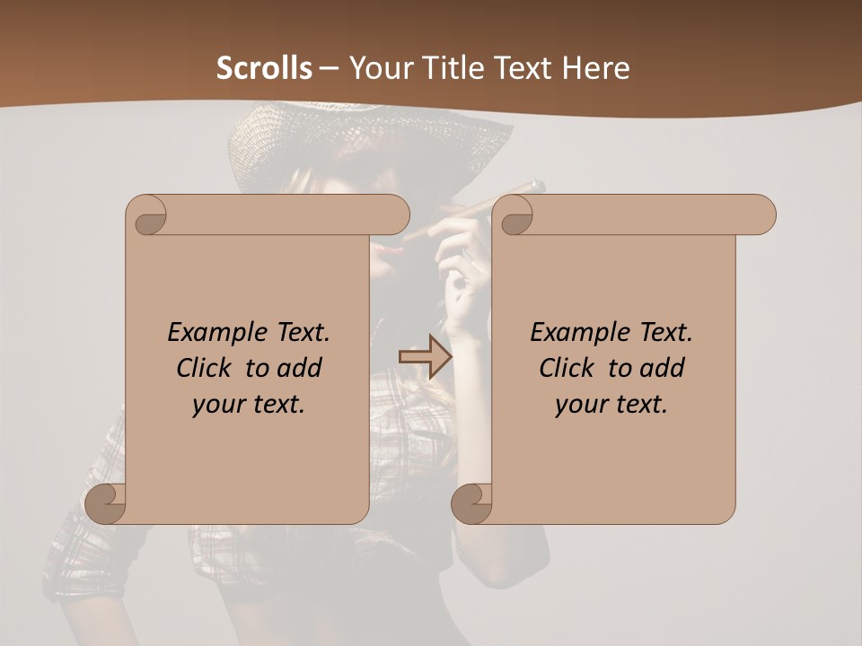 Curling Glamour Young PowerPoint Template