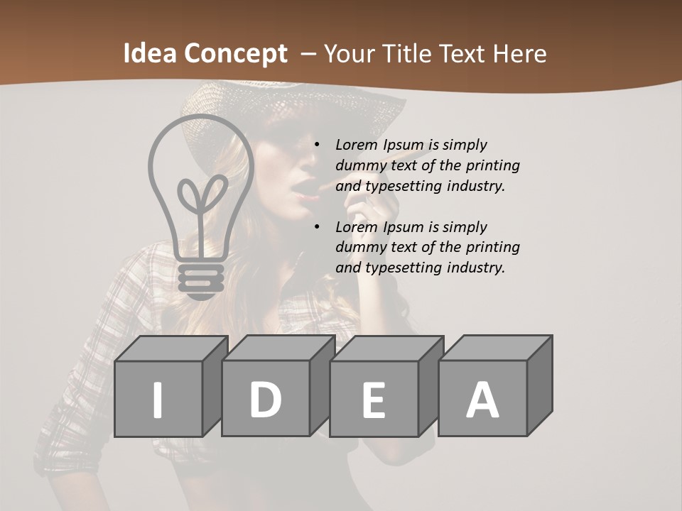 Curling Glamour Young PowerPoint Template