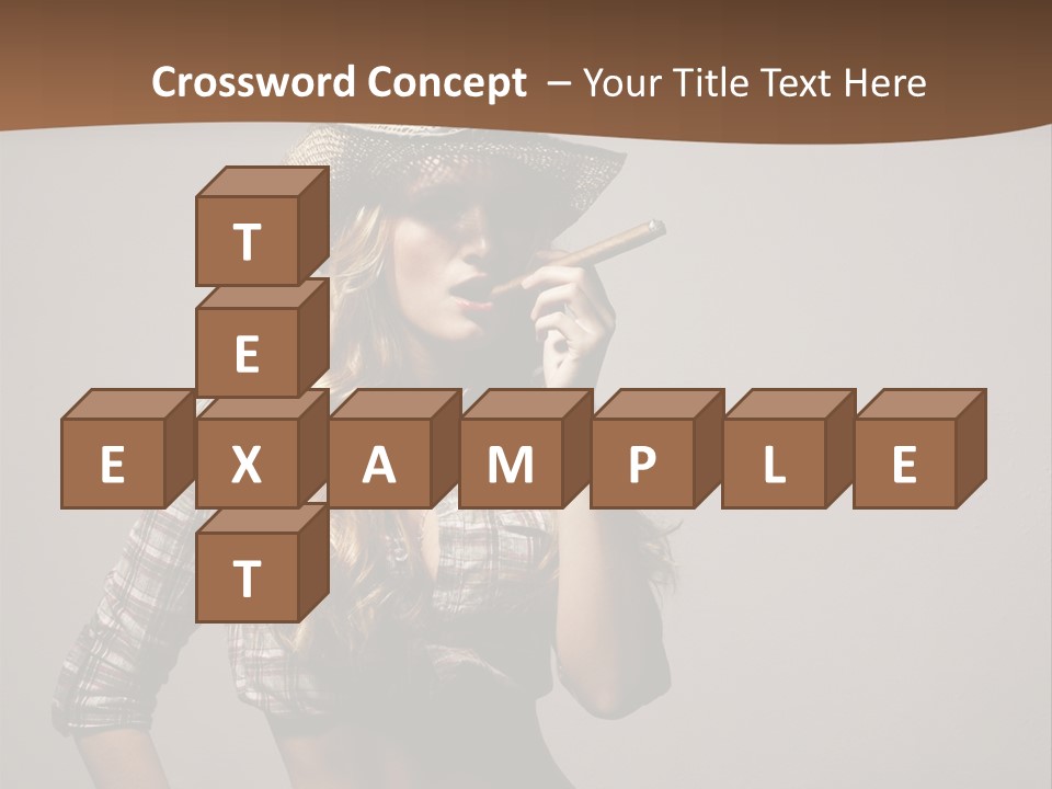 Curling Glamour Young PowerPoint Template