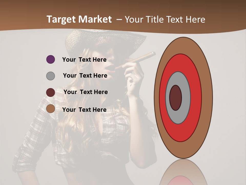 Curling Glamour Young PowerPoint Template