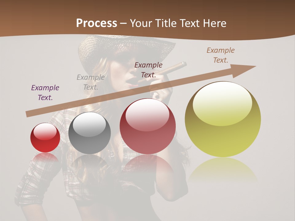 Curling Glamour Young PowerPoint Template