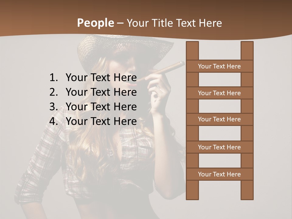 Curling Glamour Young PowerPoint Template