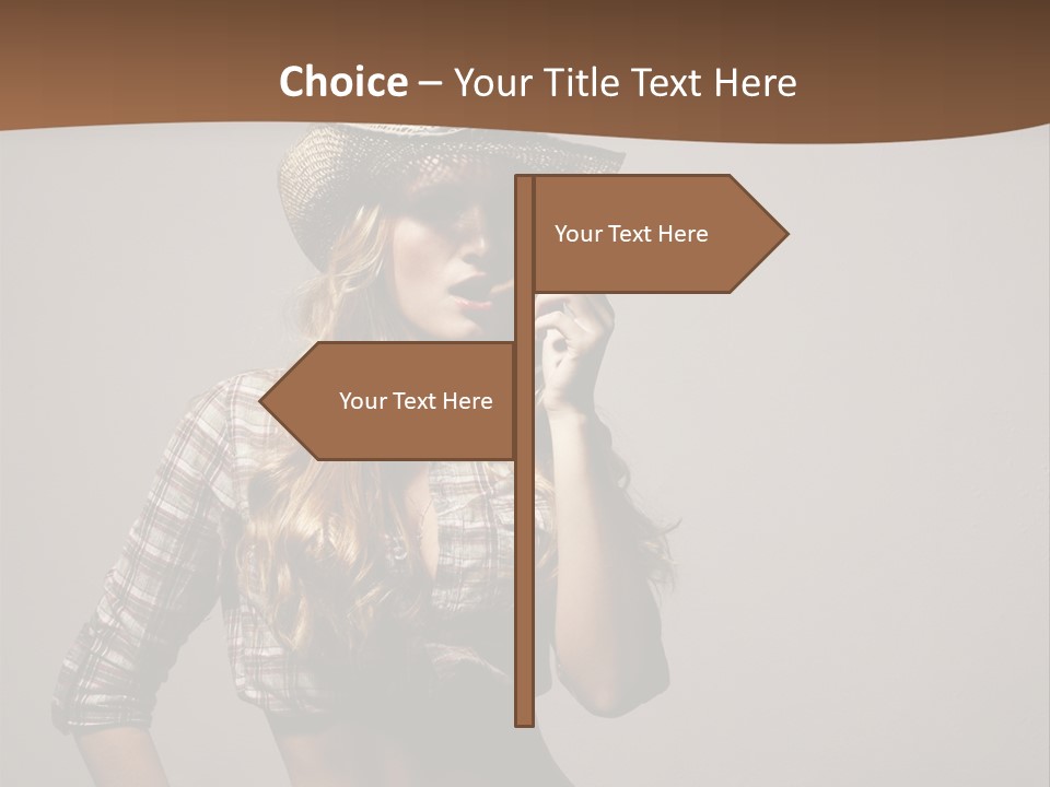 Curling Glamour Young PowerPoint Template