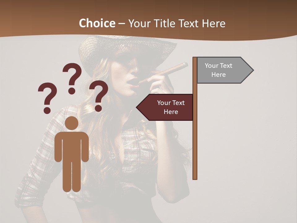 Curling Glamour Young PowerPoint Template