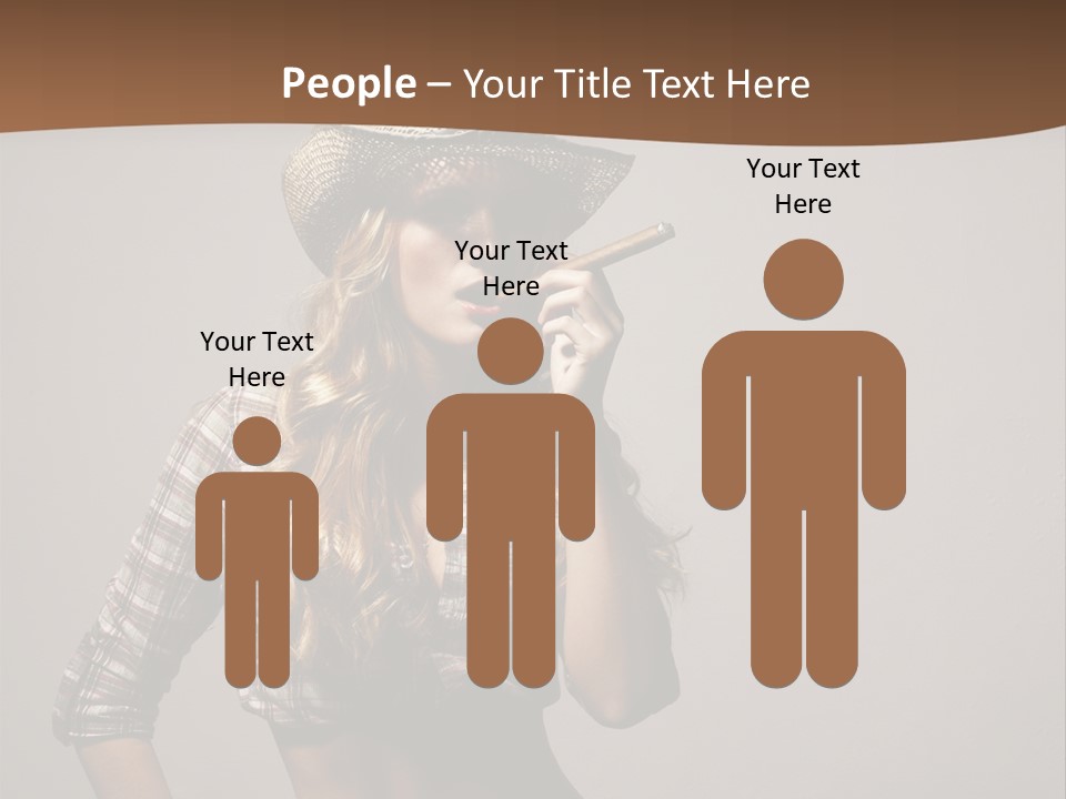 Curling Glamour Young PowerPoint Template