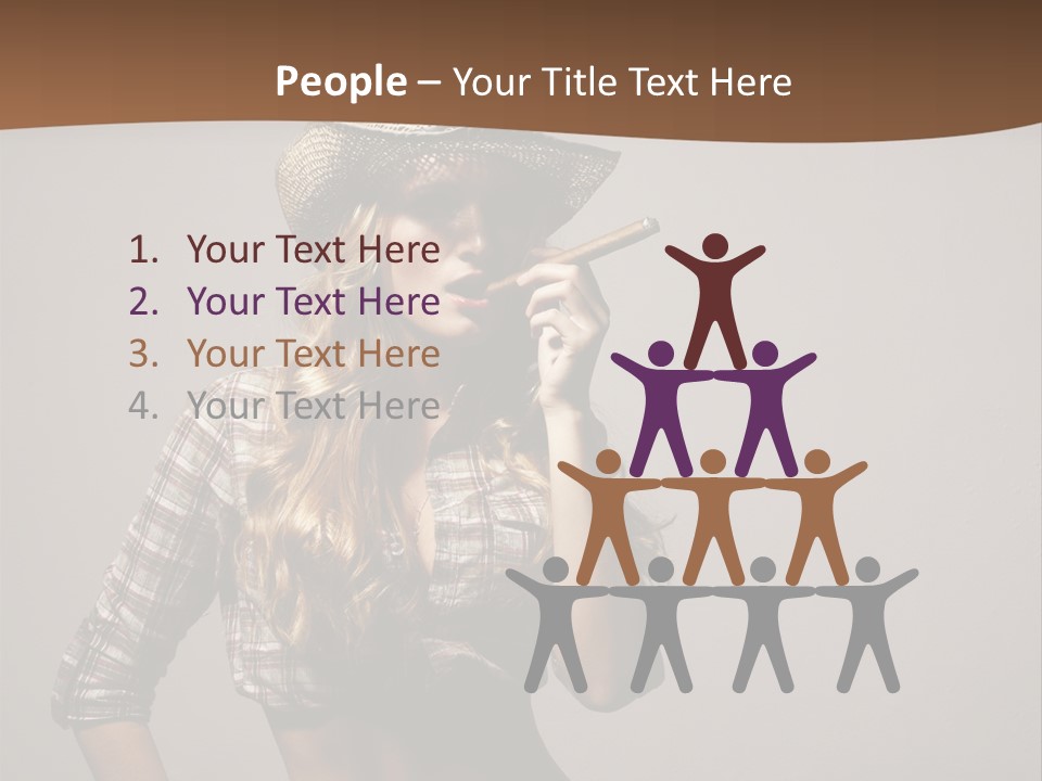 Curling Glamour Young PowerPoint Template