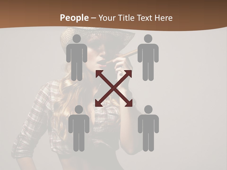 Curling Glamour Young PowerPoint Template