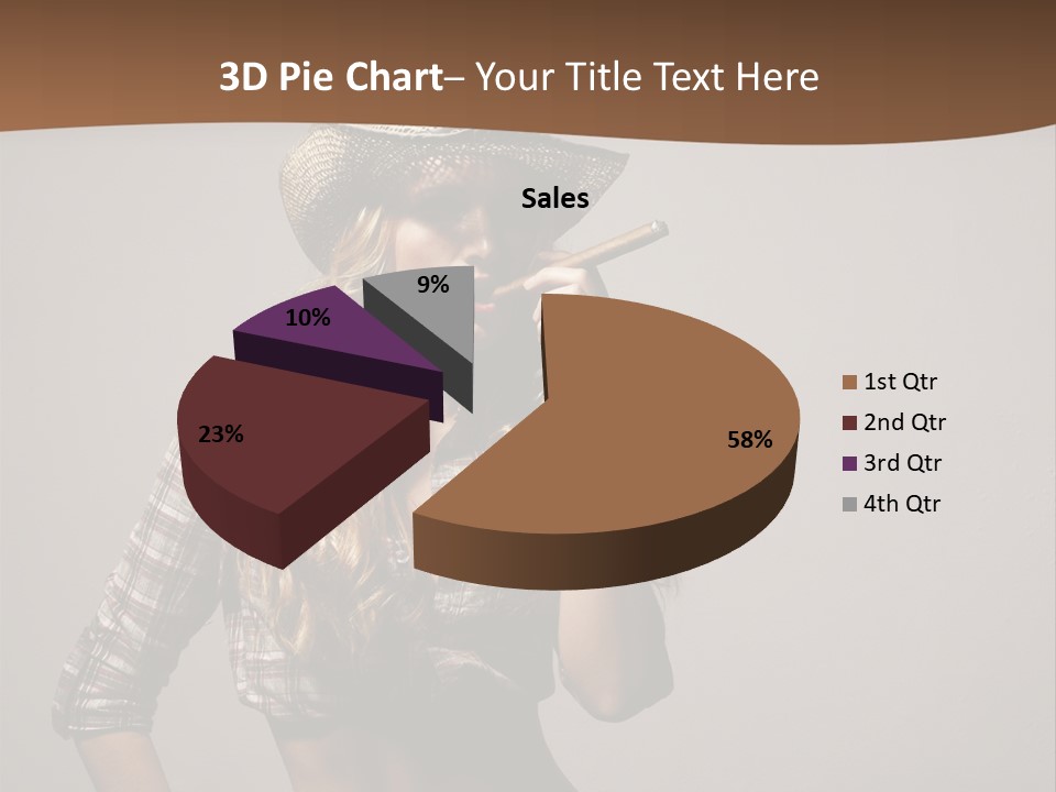 Curling Glamour Young PowerPoint Template