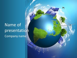 Green Illustration Image PowerPoint Template