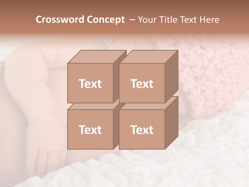 Baby Girl Asleep Knitted PowerPoint Template