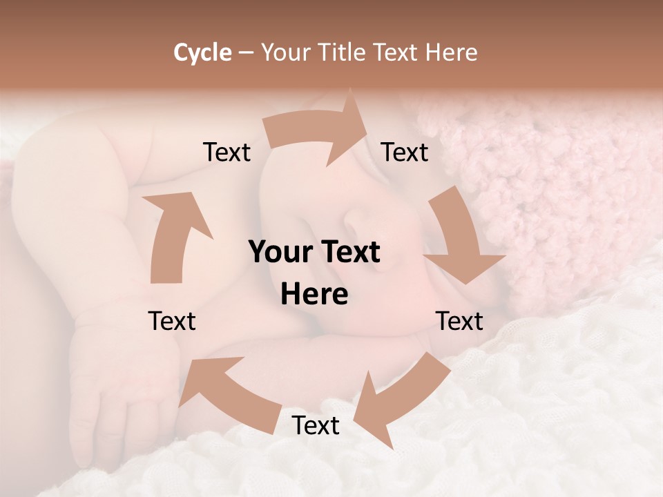 Baby Girl Asleep Knitted PowerPoint Template