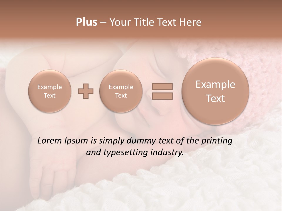 Baby Girl Asleep Knitted PowerPoint Template