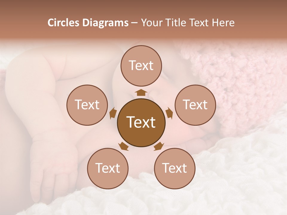 Baby Girl Asleep Knitted PowerPoint Template