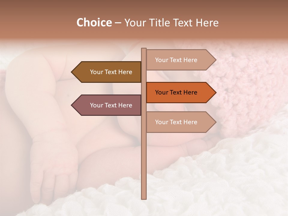 Baby Girl Asleep Knitted PowerPoint Template