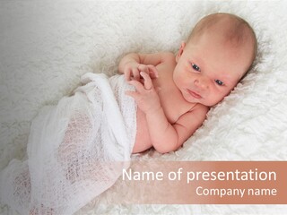 Cute Girl Awake PowerPoint Template